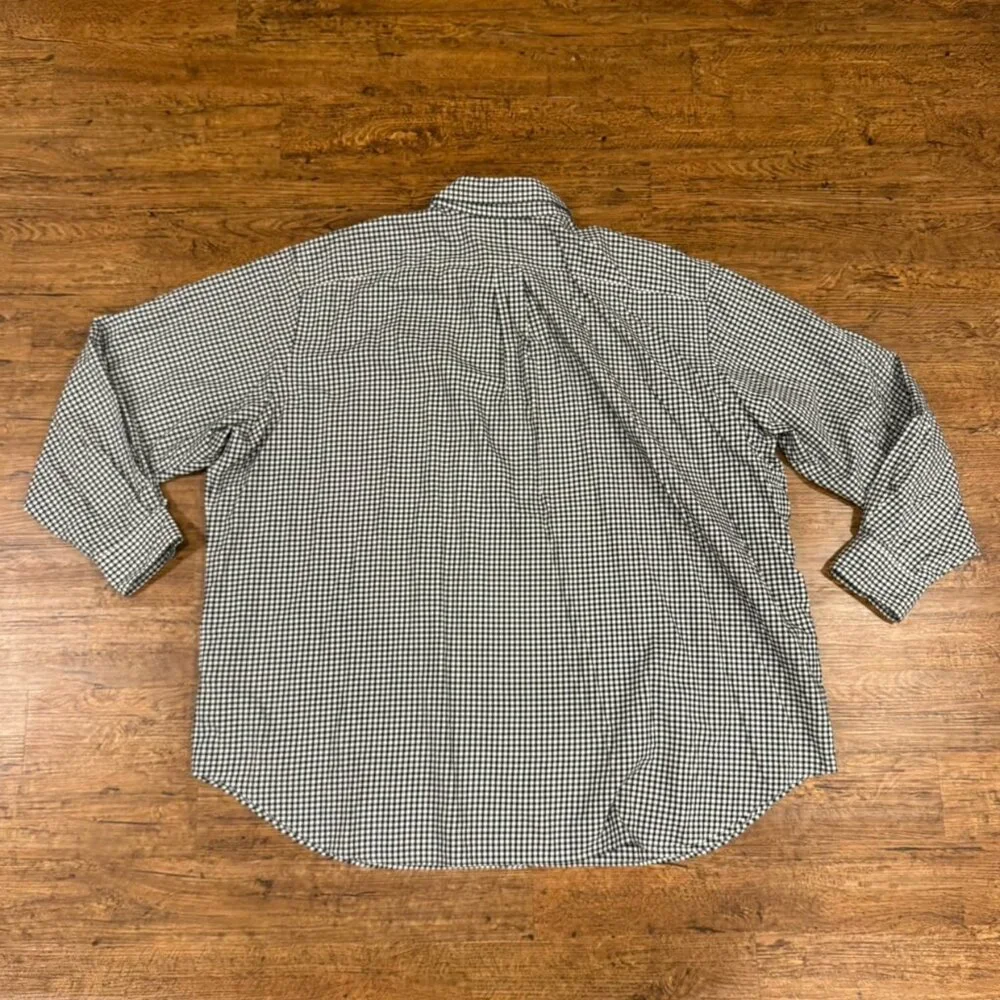 Vintage Polo‎ Ralph Lauren Black White Gingham Check Button Down Shirt Men's 3XB